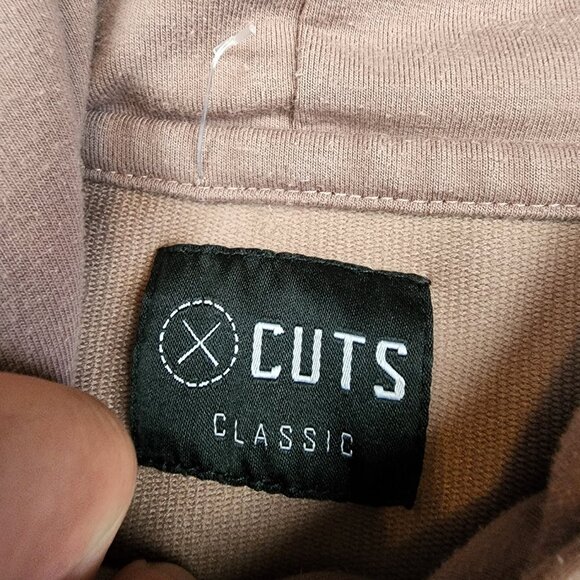 Cuts Clothing Hoodie Mens Size Medium Dusty Pink Classic Fit Pullover Sweatshirt - Picture 4 of 7